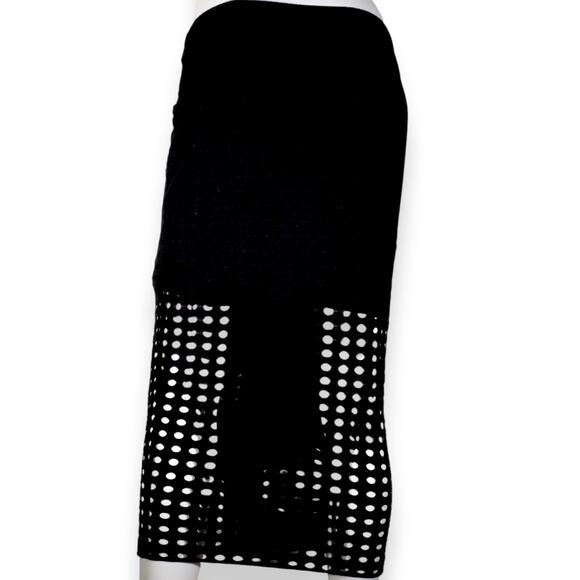 Alexanderwang Womens Skirt Black Laser Cut Elastic Waist Lined Size Medium - Picture 2 of 4